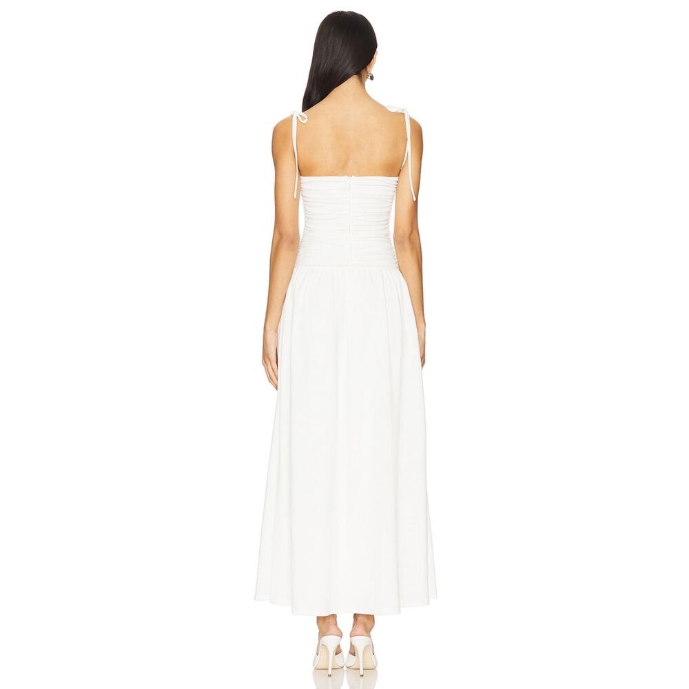 White Maxi Tie-Shoulder Dress - Elegant Summer Maxi - Picture 3 of 7